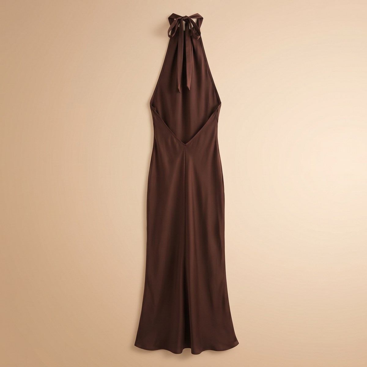 Dark brown halter flatlay back