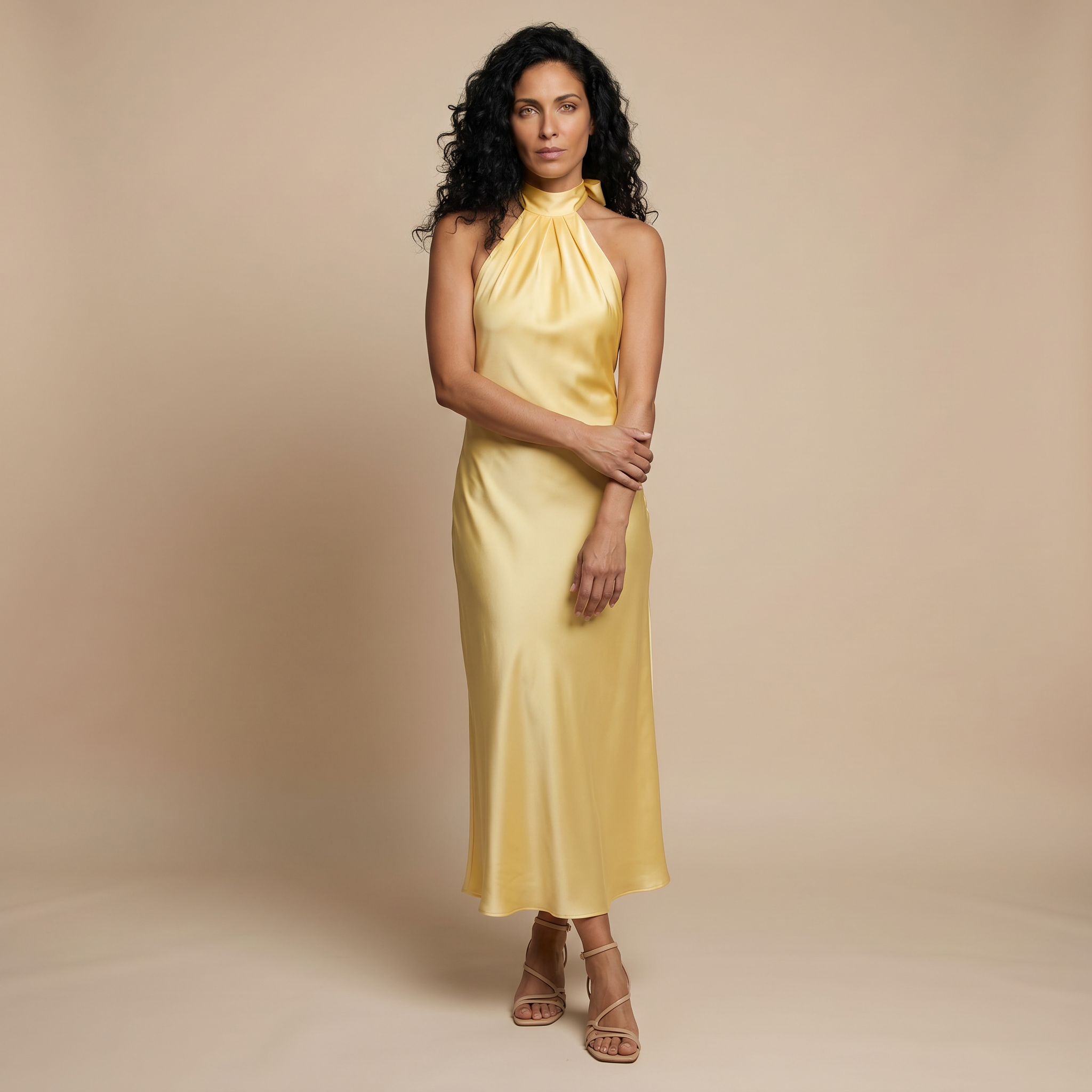 Yellow halter front view
