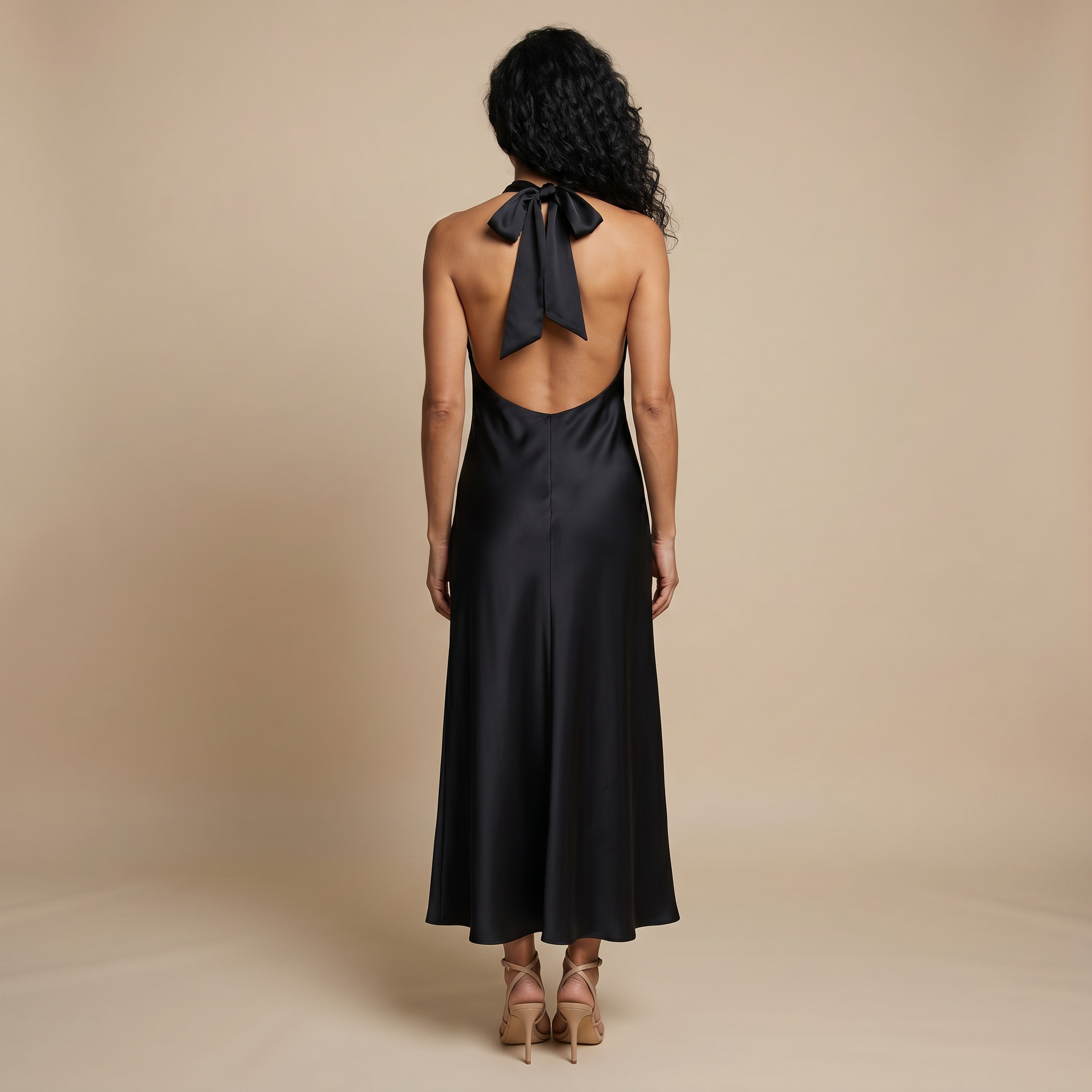 Black halter back view