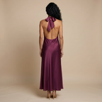 Burgundy halter back view