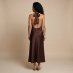Dark brown halter back view