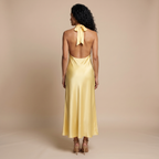 Yellow halter back view