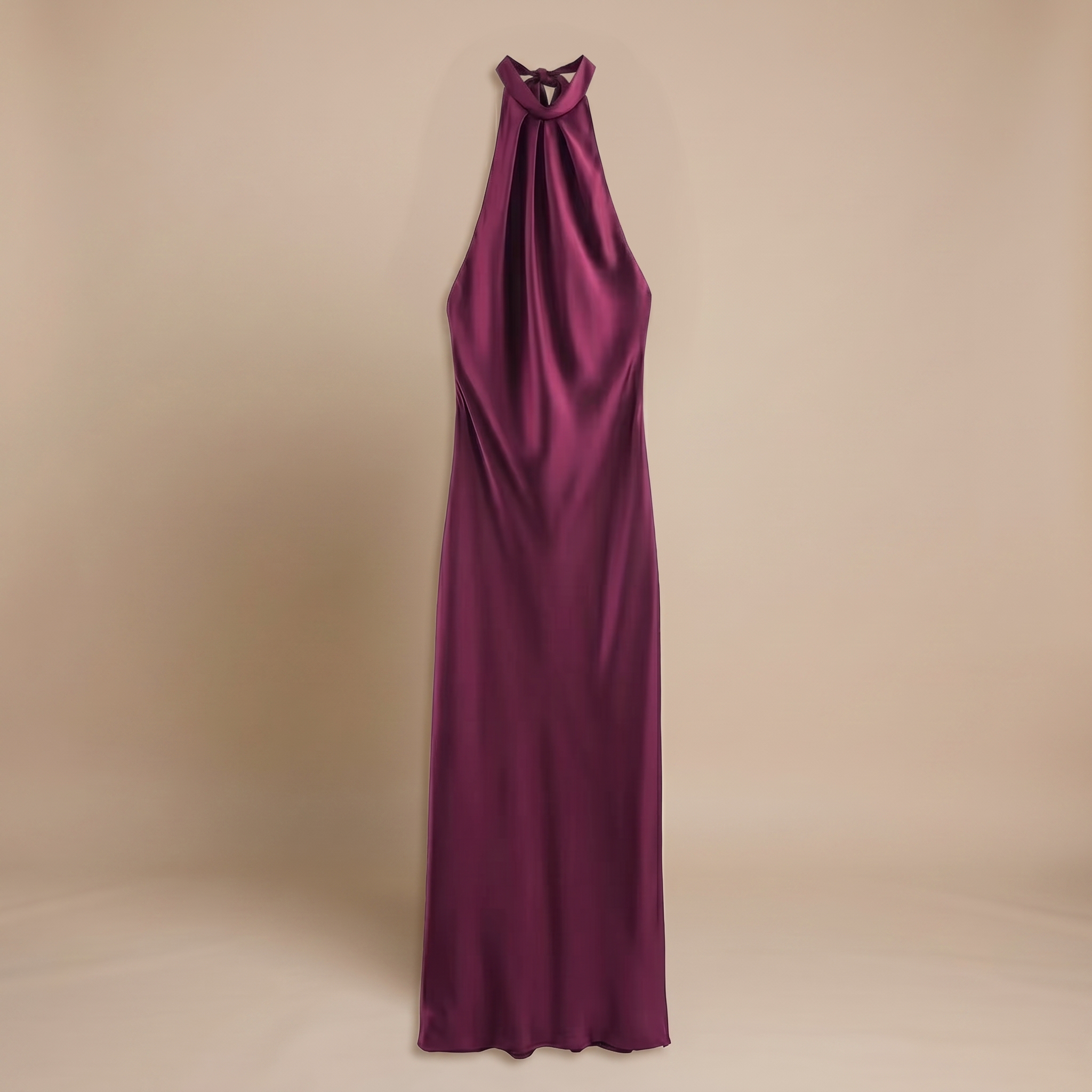 Burgundy halter flatlay front