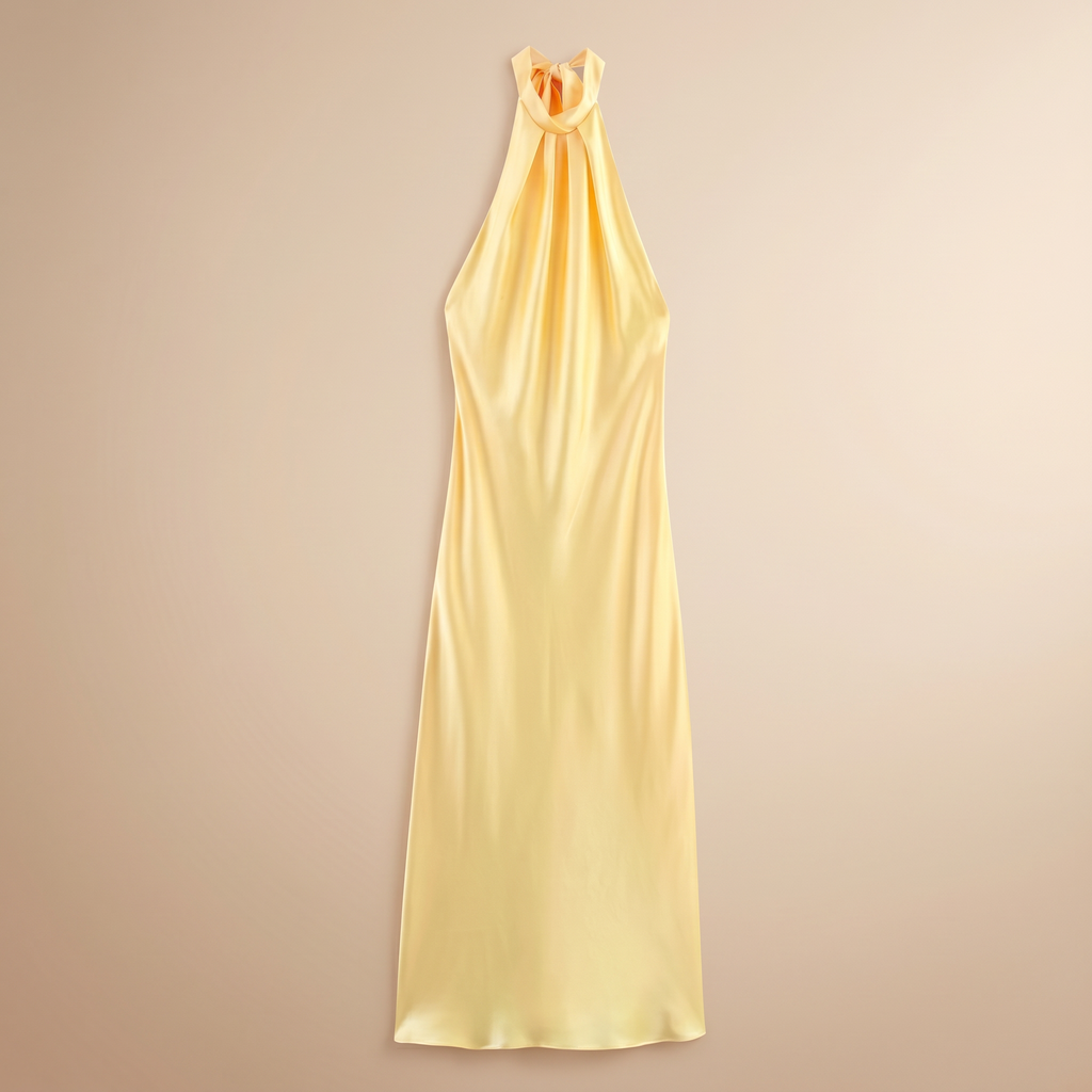 Yellow halter flatlay front