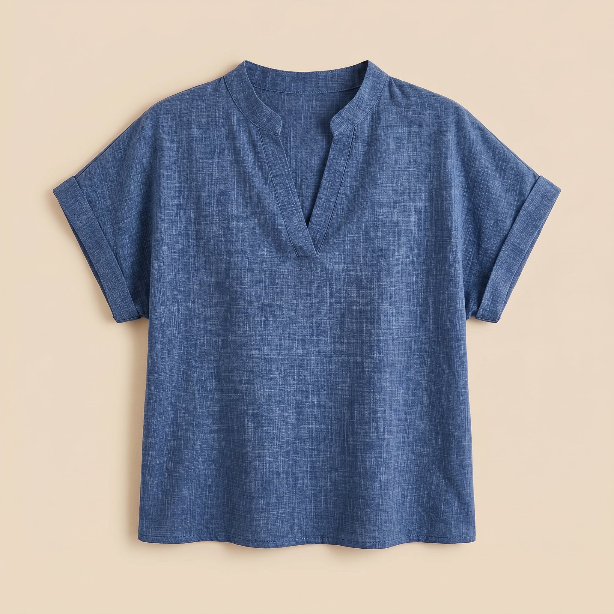 Blue blouse flatlay