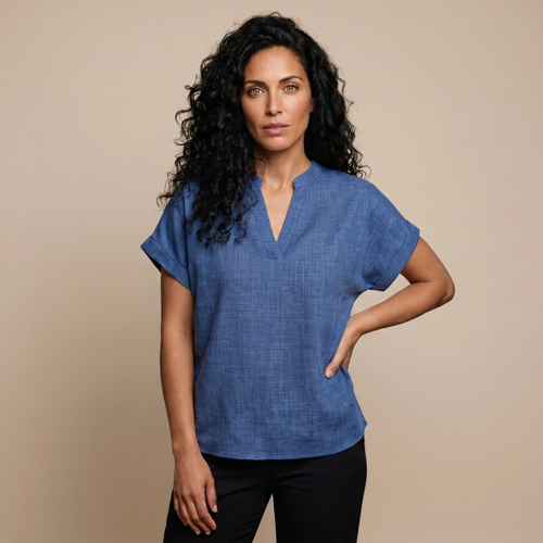 Blue blouse front view