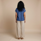 Blue blouse back view