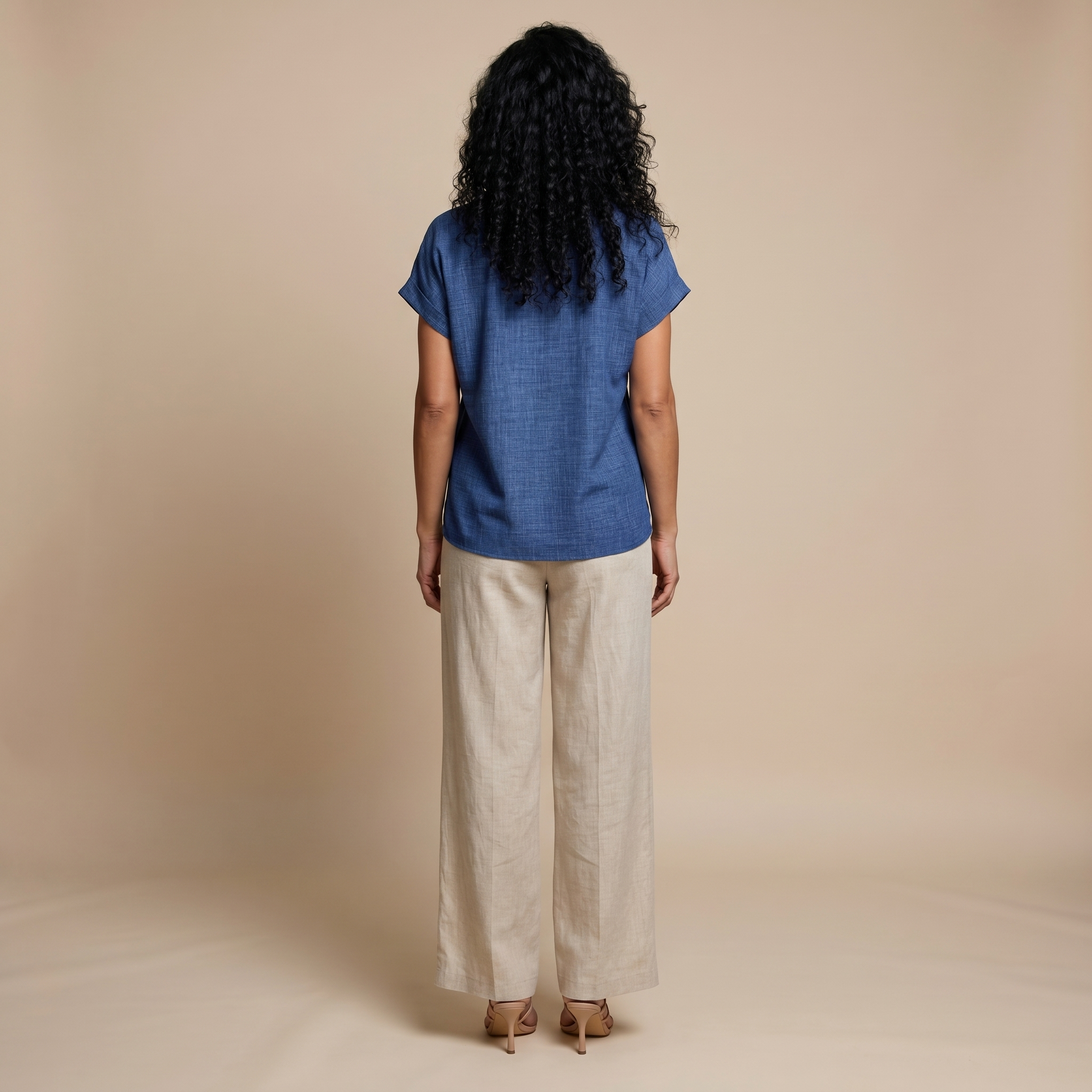 Blue blouse back view