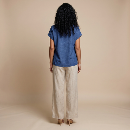 Blue blouse back view