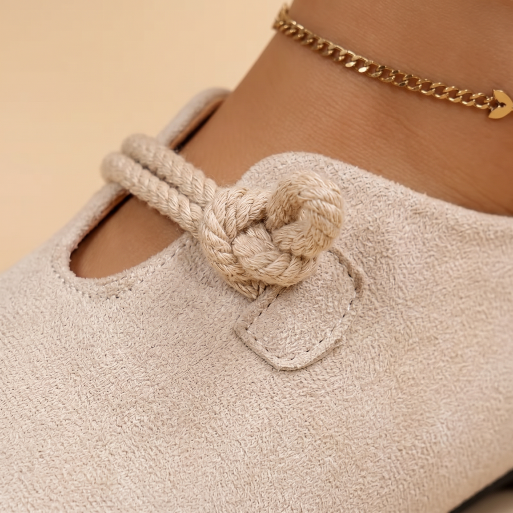 Beige suede detail