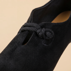 Black suede detail