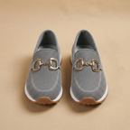 Mocassins en Maille Respirante avec Boucle Dorée pour Femme