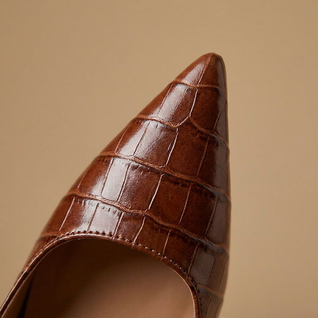 Detalle cuero marrón