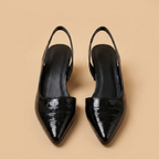 Chaussures Slingback à Talon Effet Croco pour Femme