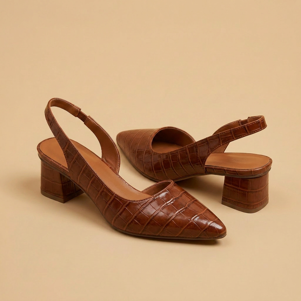 Zapatos marrones flatlay angulado