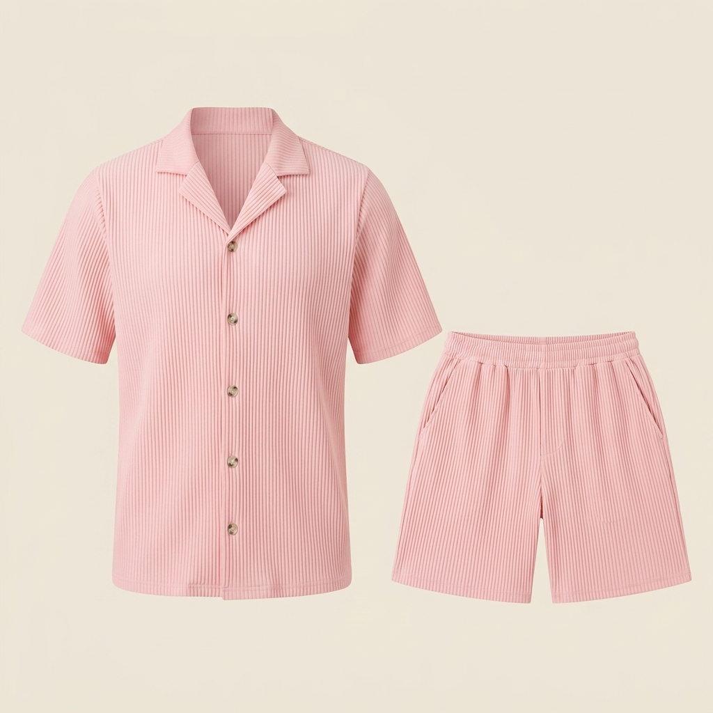 Conjunto rosa flatlay