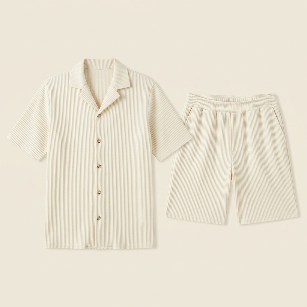Conjunto marfil flatlay