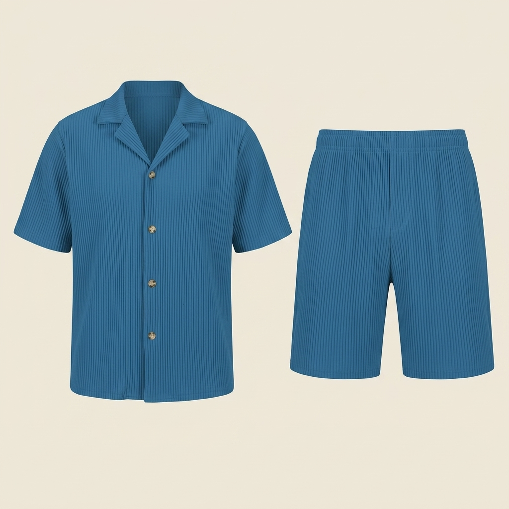 Conjunto azul flatlay