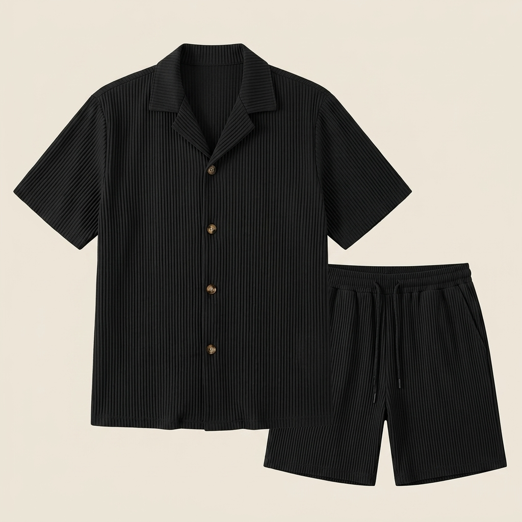 Conjunto negro flatlay