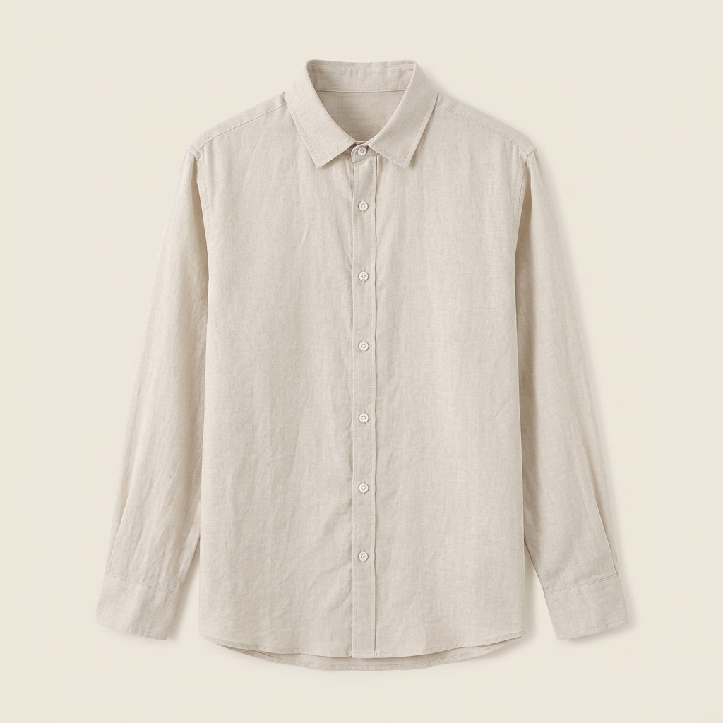 Camisa beige flatlay