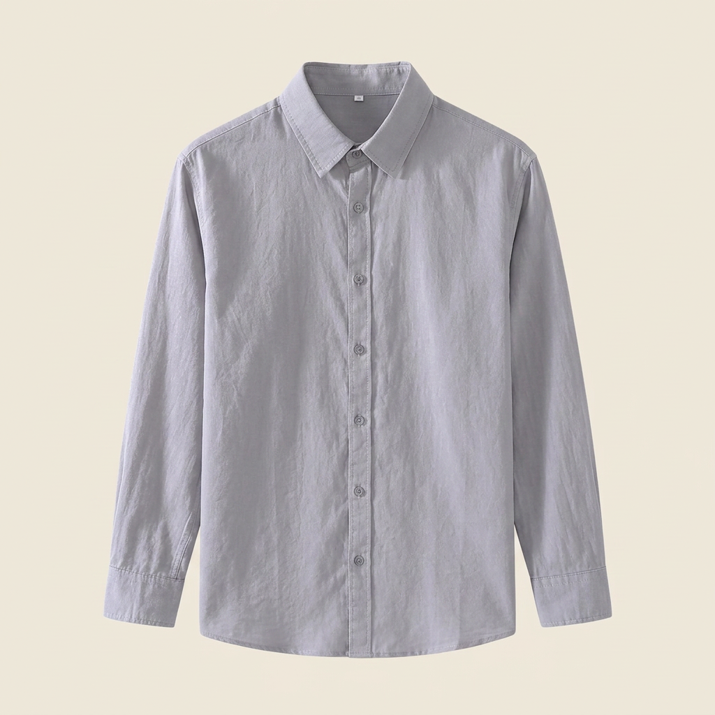 Camisa gris flatlay