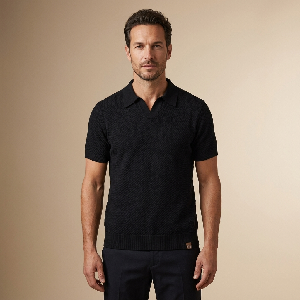 Polo negro vista frontal