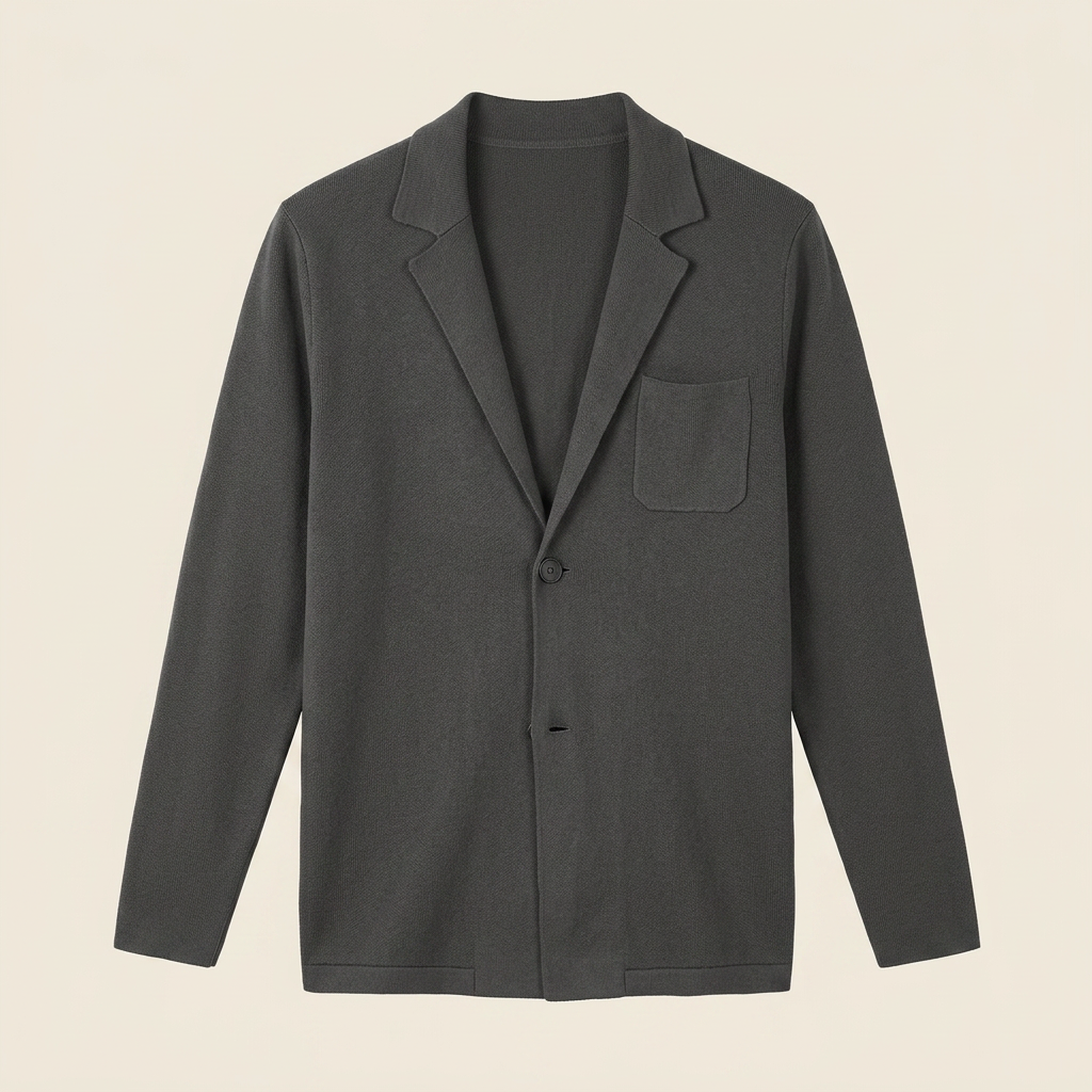 Cardigan gris oscuro flatlay
