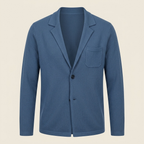 Cardigan azul acero flatlay
