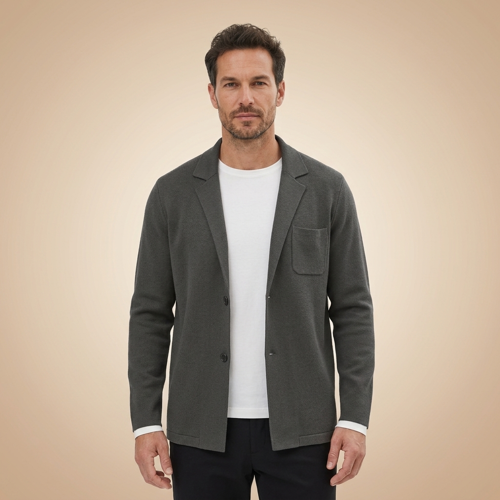 Cardigan gris oscuro vista frontal