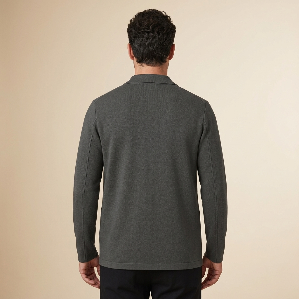 Cardigan gris oscuro vista trasera