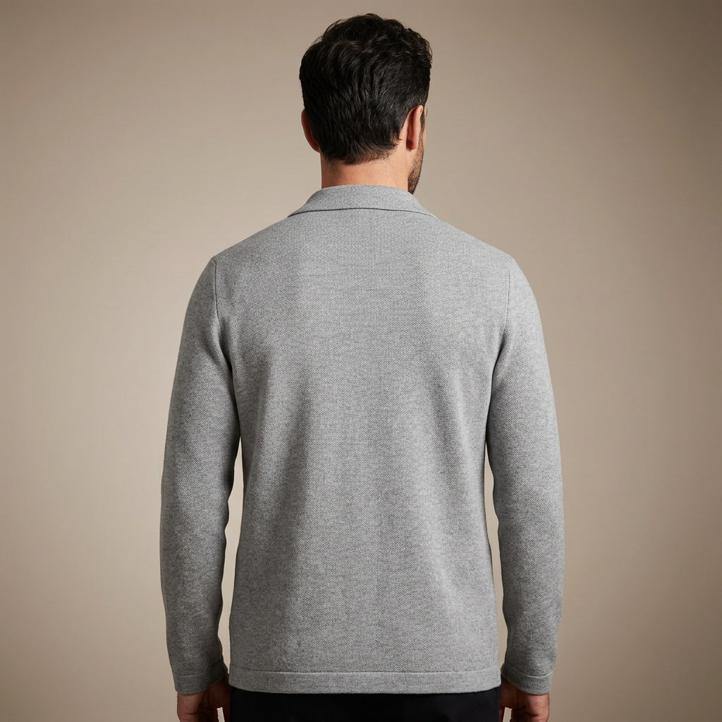Cardigan gris claro vista trasera