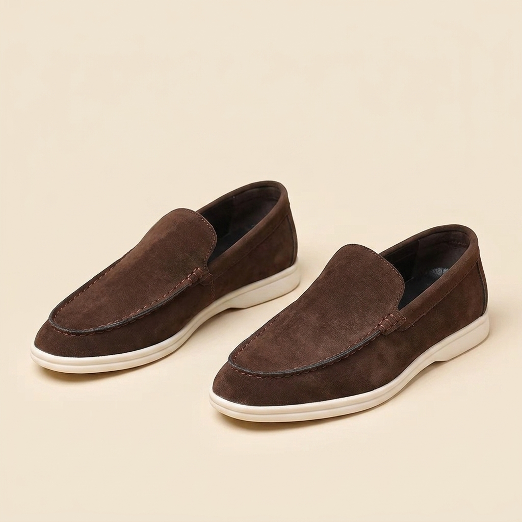 Mocasines marron flatlay