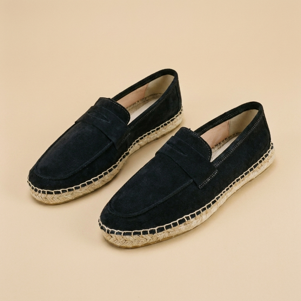 Espadrille negro flatlay