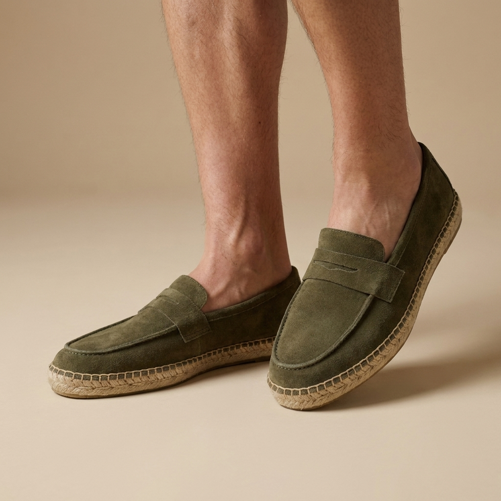 Espadrille verde militar modelo